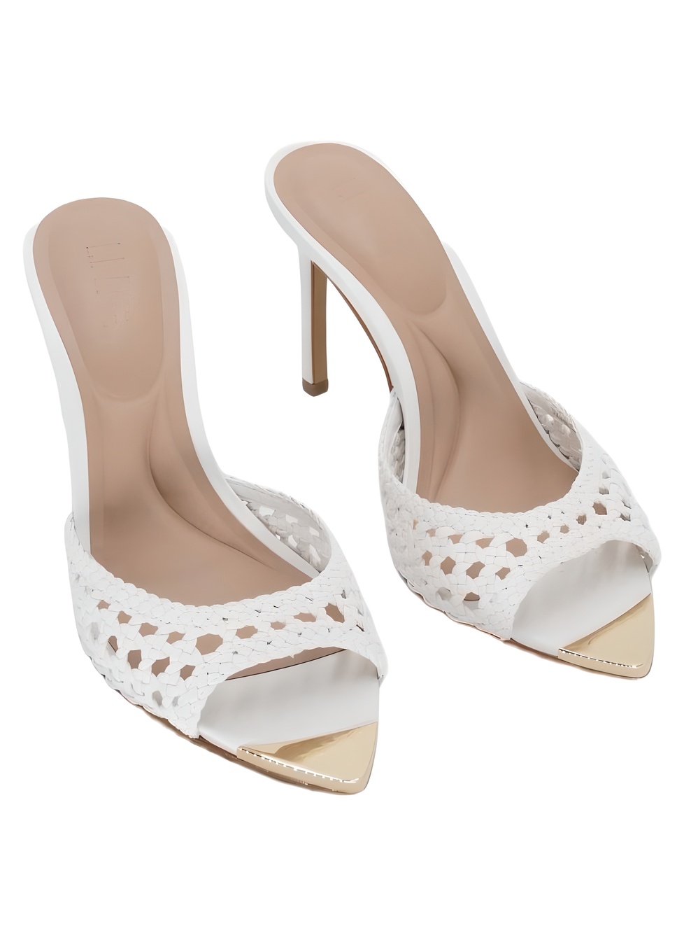 I.N.C. International Concepts Amra White Woven Pointed Toe Stiletto Heel Size 7M